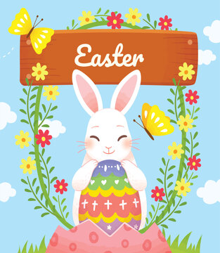 Happy easter day media social stories template