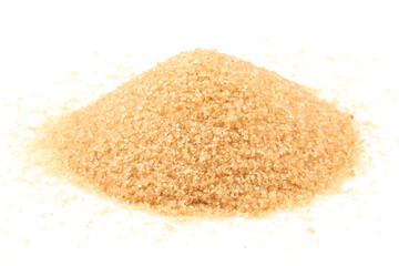 Crystals cane sugar isolated on white