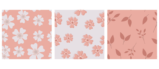 Seamless pattern. set of small flowers wallpaper design