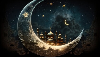 ramadan crescent moon, Generate Ai