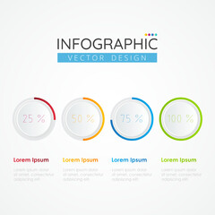 Business timeline Infographic design template with icons and 4 options or steps. Abstract elements of graph, diagram, parts or processes. Vector template for presentation.