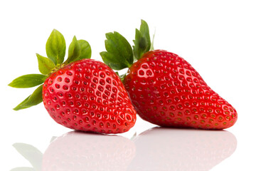 Red ripe strawberry fruits