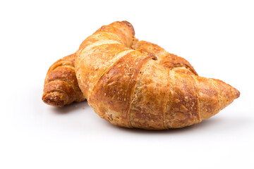 Croissant over white background