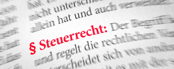  Wörterbuch mit dem Begriff Steuerrecht