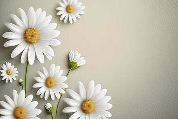 Beautiful Flower Daisy Background - Flowers Backdrops Series - Daisy White Wallpaper created with Generative AI technology
