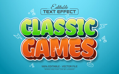 Classic games cartoon 3d text effect