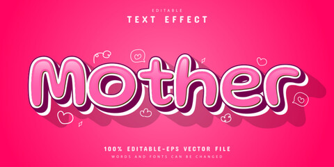 Mother pink 3d style text effect