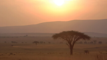 Fototapeta na wymiar Dreamy African Landscape Panorama