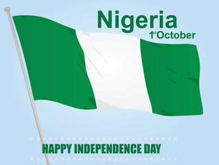 Nigeria Independence day card. vector illustration 