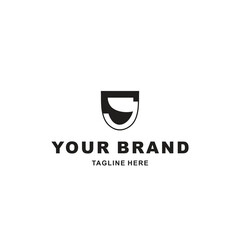 shield simple logo with letter S