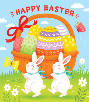 Happy easter day media social stories template