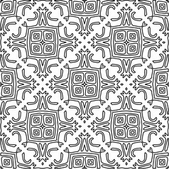 Stylish texture with figures from lines.Abstract geometric black and white pattern for web page, textures, card, poster, fabric, textile. Monochrome graphic repeating design. 