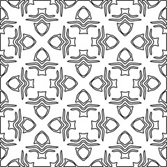 Stylish texture with figures from lines.Abstract geometric black and white pattern for web page, textures, card, poster, fabric, textile. Monochrome graphic repeating design. 