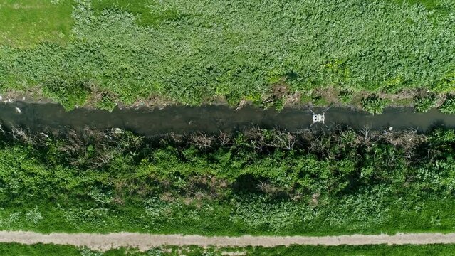 Agricultural spraying image with drone