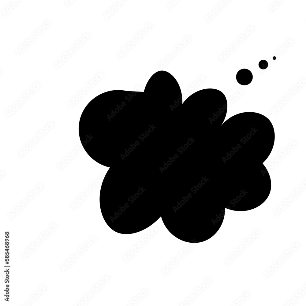 Sticker Thought bubble thinking cloud line art vector icon