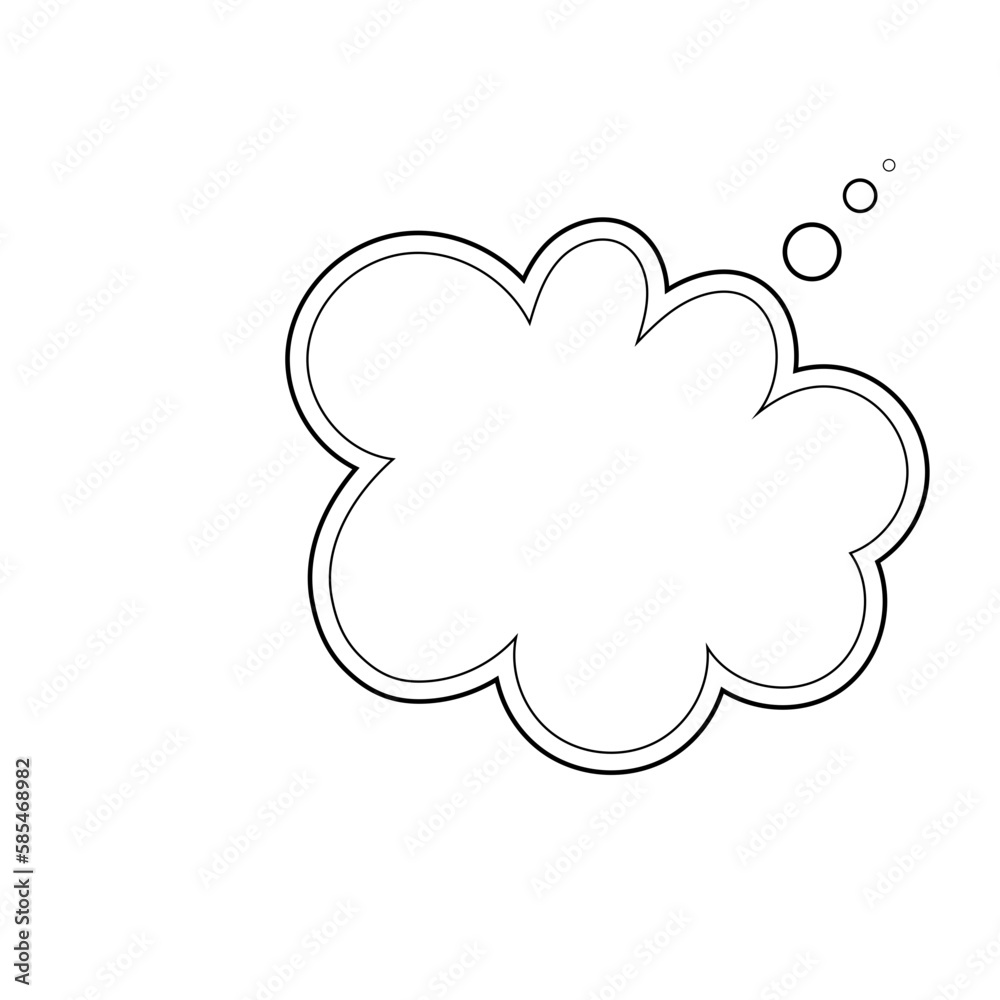 Wall mural Thought bubble thinking cloud line art vector icon