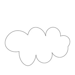 Thought bubble thinking cloud line art vector icon