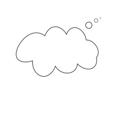 Thought bubble thinking cloud line art vector icon