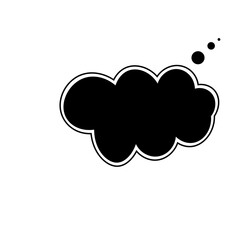 Thought bubble thinking cloud line art vector icon