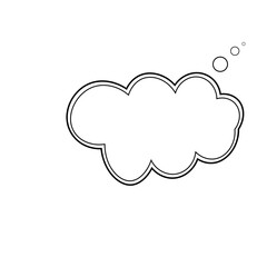 Thought bubble thinking cloud line art vector icon