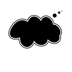 Thought bubble thinking cloud line art vector icon