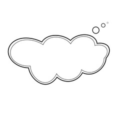 Thought bubble thinking cloud line art vector icon