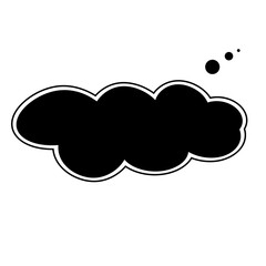 Thought bubble thinking cloud line art vector icon