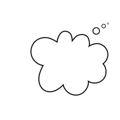 Thought bubble thinking cloud line art vector icon