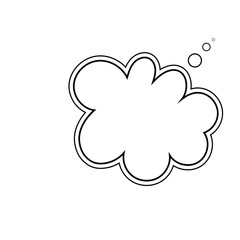Thought bubble thinking cloud line art vector icon