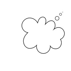 Thought bubble thinking cloud line art vector icon