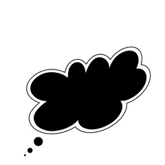 Thought bubble thinking cloud line art vector icon