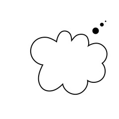 Thought bubble thinking cloud line art vector icon