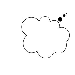 Thought bubble thinking cloud line art vector icon