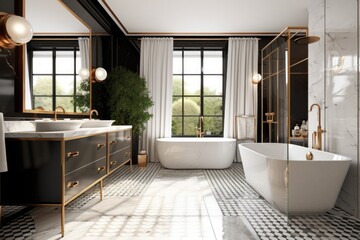 Modern luxury bathroom render