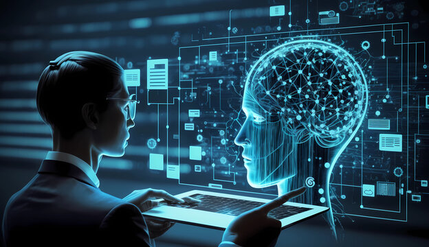 Data science, Business and Artificial Intelligence AI, Digital Technology, Software engineer working on digital tablet with computer code and big data