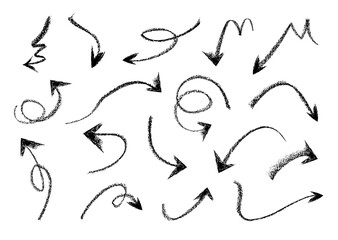 Set of hand drawn grunge arrows