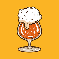 Illustration of a glass of beer vector