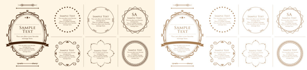 Fashionable frame. Design template. A set of gorgeous foreheads.