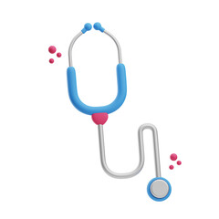 Medicine, stethoscope, 3D Icon Illustration