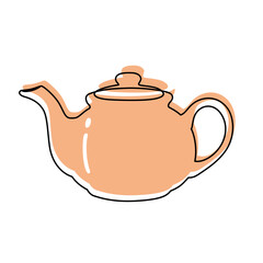 Tea pot vector doodle style illustration clip art