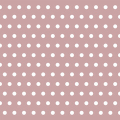 Seamless stylish White Polka Dot Pattern. Vector. For printing on fabric, wallpaper, wrapping paper, decor, surface, textiles. Casual cute Polka Dot texture on color plain background