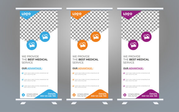 Roll-up banner stand template, stand design, banner template, Yellow banner, advertisement, flyer design,vector illustration