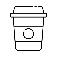 Coffee cup line icon.