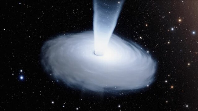 Spinning White Hole Animation in Space with Stars in the Backround 4K