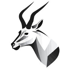 Antelope face - head vector logo - obrazy, fototapety, plakaty