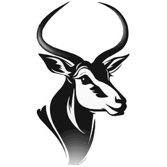 Antelope face - head vector logo