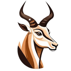 Antelope face - head vector logo © Awesomextra