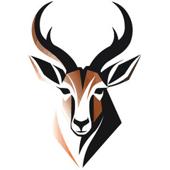 Antelope face - head vector logo © Awesomextra