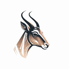 Antelope face - head vector logo