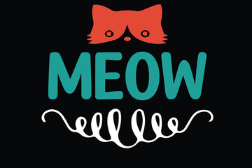 Meow cat shirt design